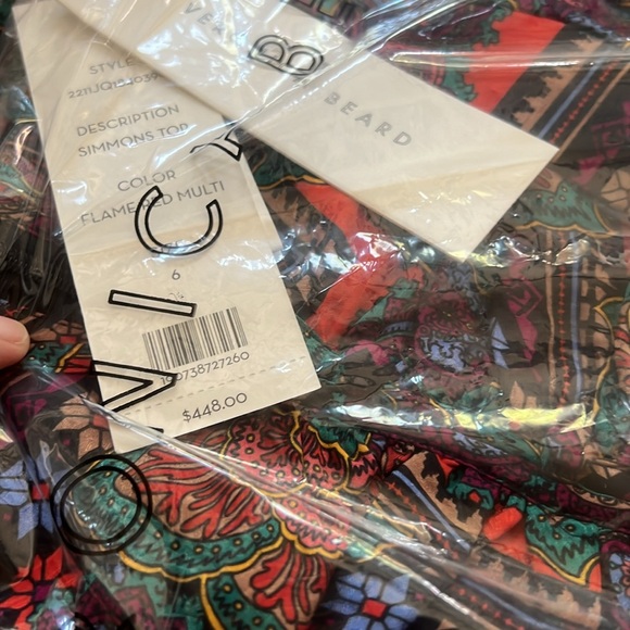 1 hour sale. Veronica Beard, Simmons Paisley floral silk blend tops - Picture 9 of 10